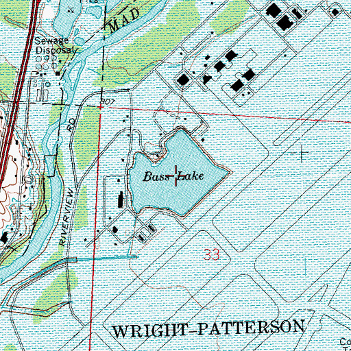 Topographic Map of Bass Lake, OH
