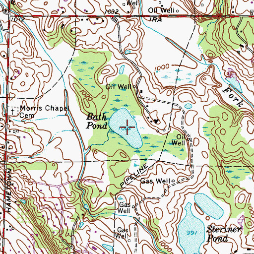 Topographic Map of Bath Pond, OH