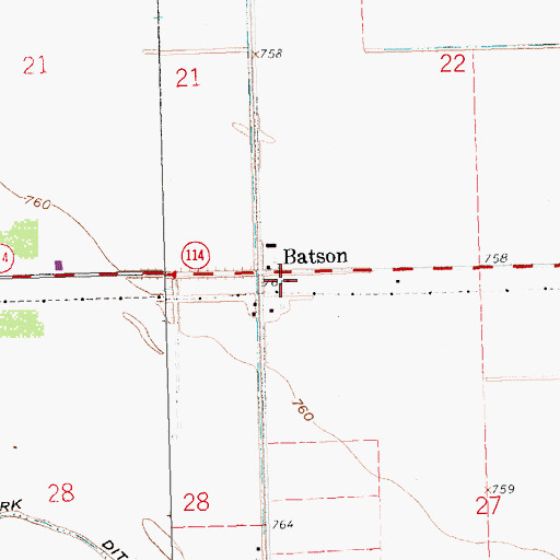 Topographic Map of Batson, OH