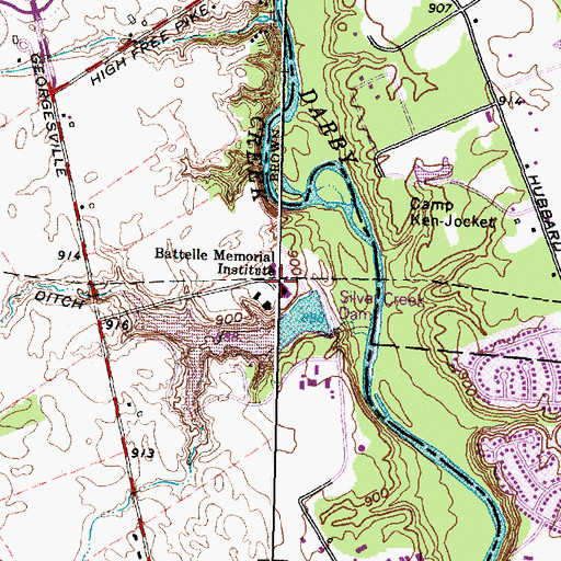 Topographic Map of Battelle Memorial Institute, OH