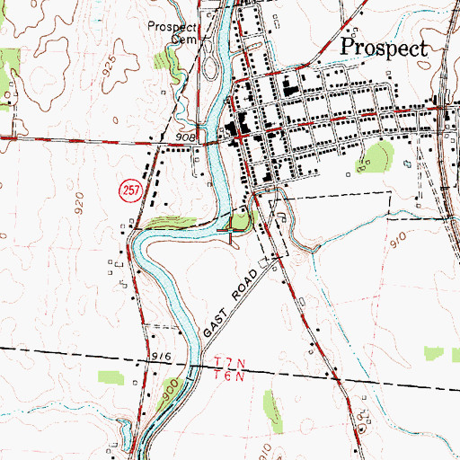 Topographic Map of Battle Run, OH
