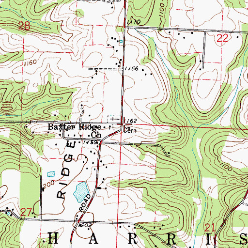 Topographic Map of Baxter Ridge Church, OH