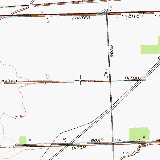 Topographic Map of Bayer Ditch, OH