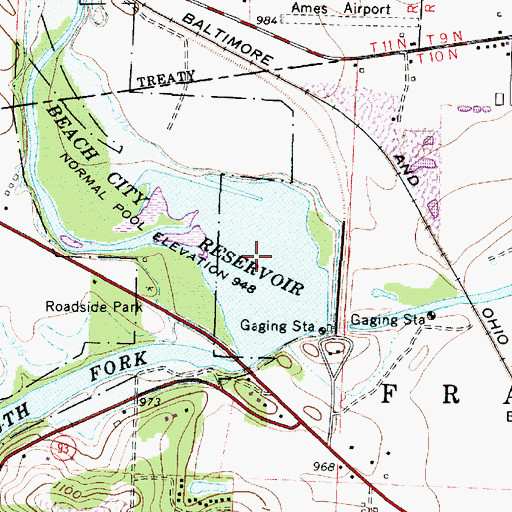 Topographic Map of Beach City Lake, OH