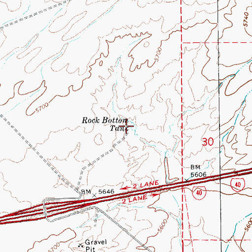 Topographic Map of Rock Bottom Tank, AZ
