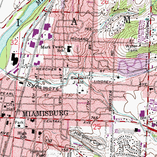 Topographic Map of Beachler Field, OH