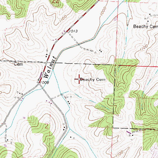 Topographic Map of Beachy Cemetery, OH