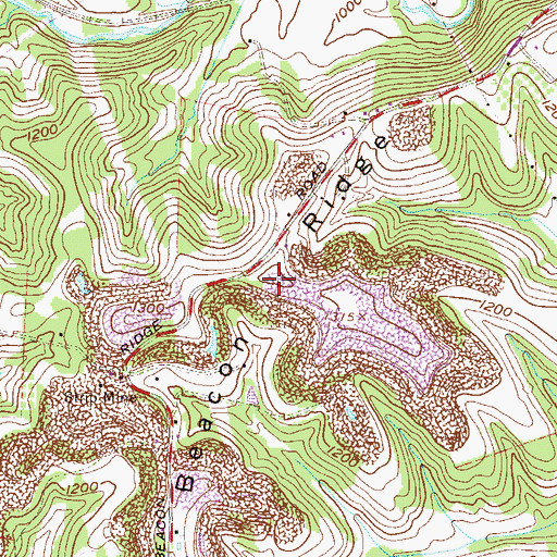Topographic Map of Beacon Ridge, OH