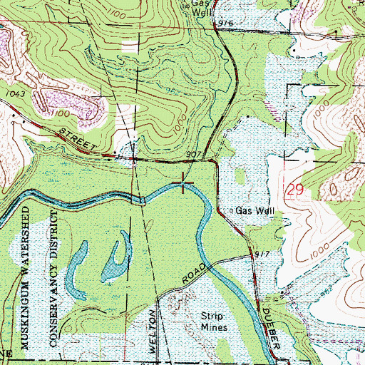 Topographic Map of Beal Run, OH