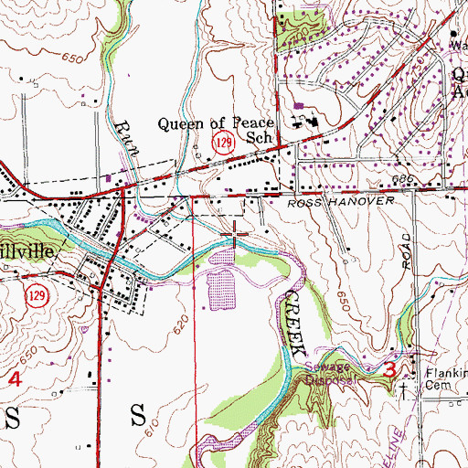 Topographic Map of Beals Run, OH