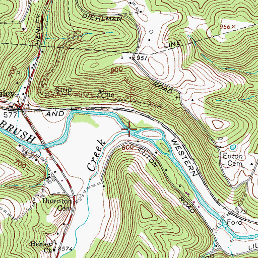 Topographic Map of Bear Creek, OH