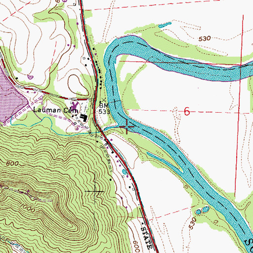 Topographic Map of Bear Creek, OH