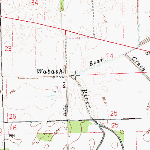 Topographic Map of Bear Creek, OH