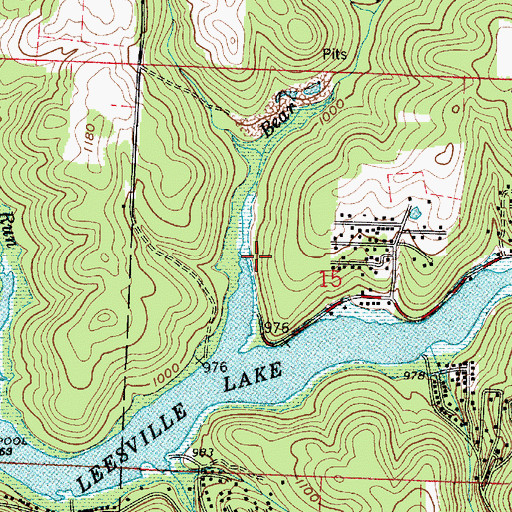 Topographic Map of Bear Hole Run, OH