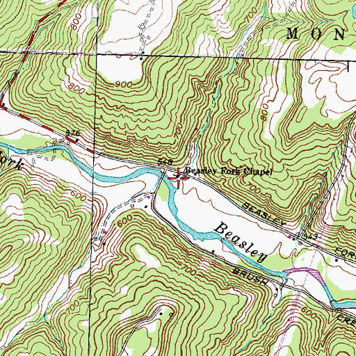 Topographic Map of Beasley Fork Chapel, OH