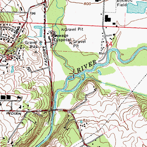 Topographic Map of Beaver Creek, OH