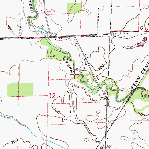 Topographic Map of Beaver Creek, OH