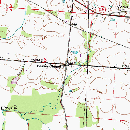 Topographic Map of Beaver Chapel, OH