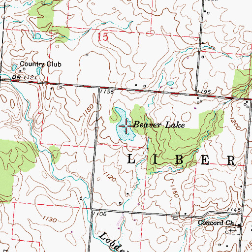 Topographic Map of Beaver Lake, OH