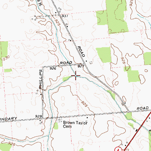 Topographic Map of Beaver Run, OH