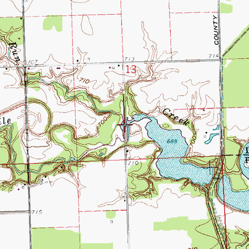 Topographic Map of Beaver Run, OH
