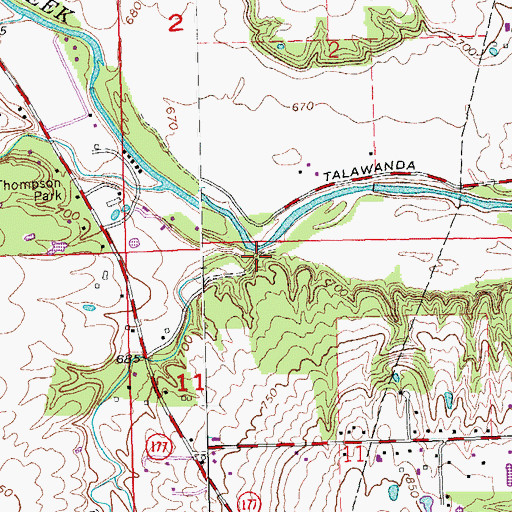 Topographic Map of Becketts Run, OH