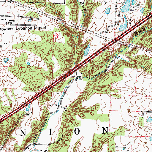 Topographic Map of Bee Run, OH