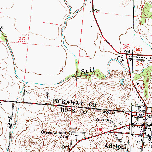 Topographic Map of Beech Fork, OH