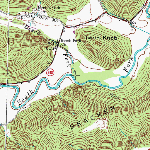 Topographic Map of Beech Fork, OH