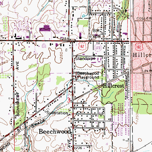 Topographic Map of Beechwood Playground, OH