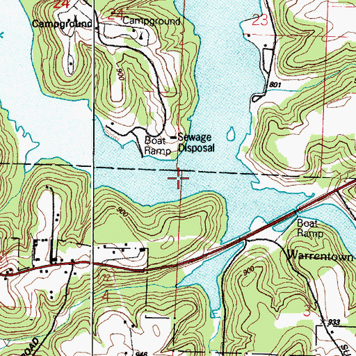 Topographic Map of Beeham Run, OH