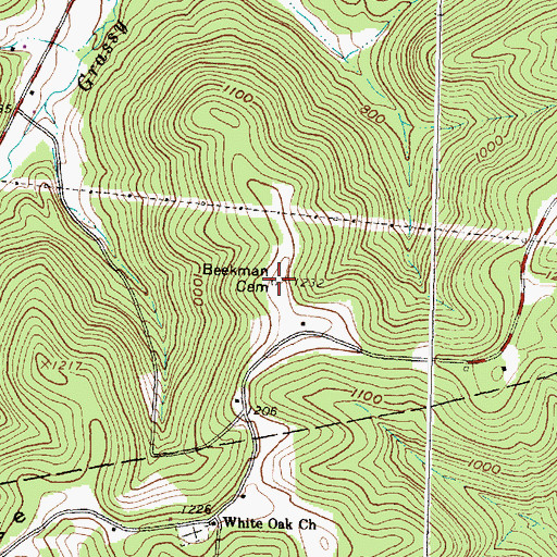 Topographic Map of Beekman Cemetery, OH