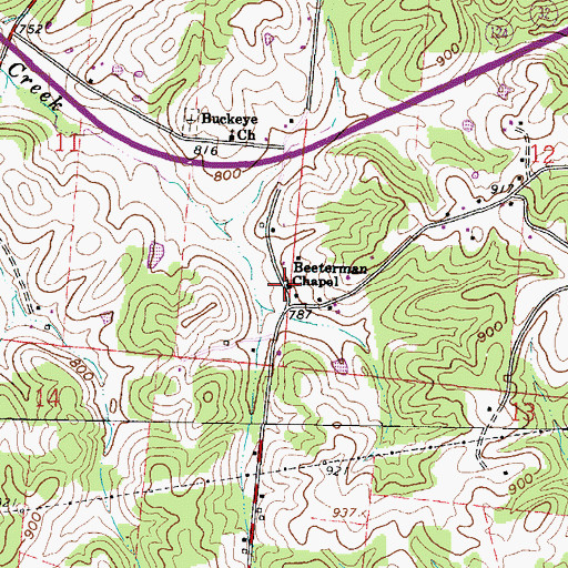 Topographic Map of Beeterman Chapel, OH