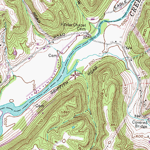 Topographic Map of Beetle Creek, OH