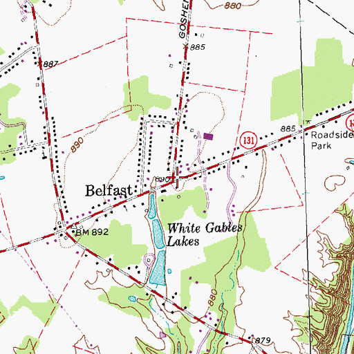 Topographic Map of Belfast, OH