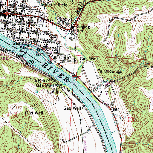 Topographic Map of Bell Creek, OH
