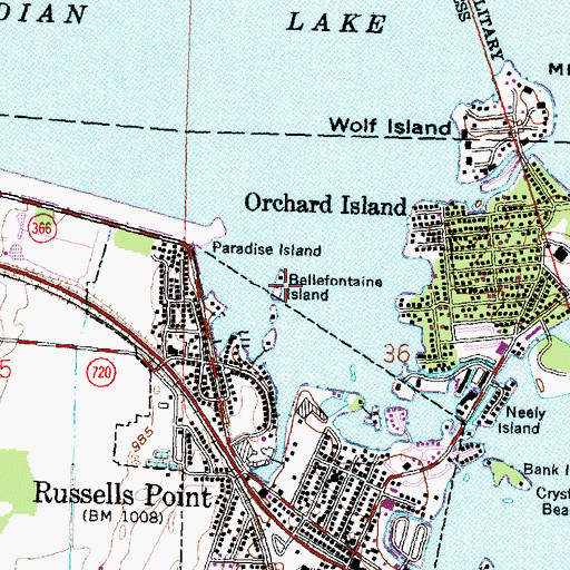 Topographic Map of Bellefontaine Island, OH