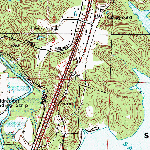 Topographic Map of Bells Cemetery, OH