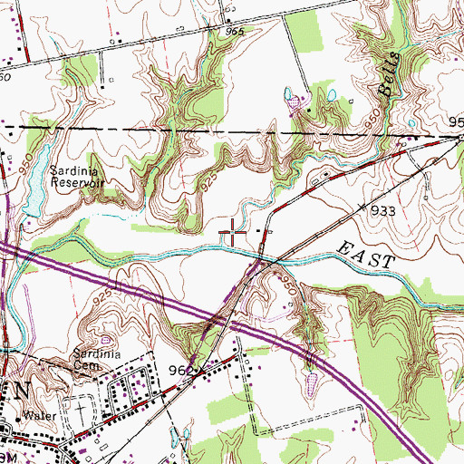 Topographic Map of Bells Run, OH
