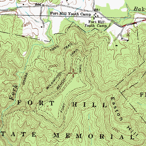 Topographic Map of Bench Trail, OH