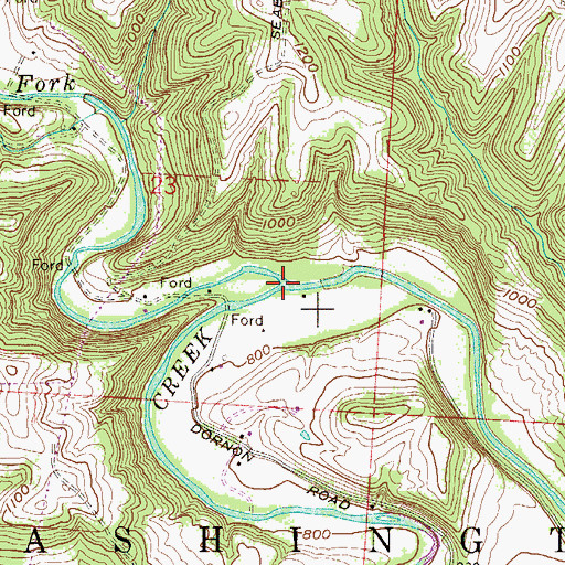 Topographic Map of Bend Fork, OH