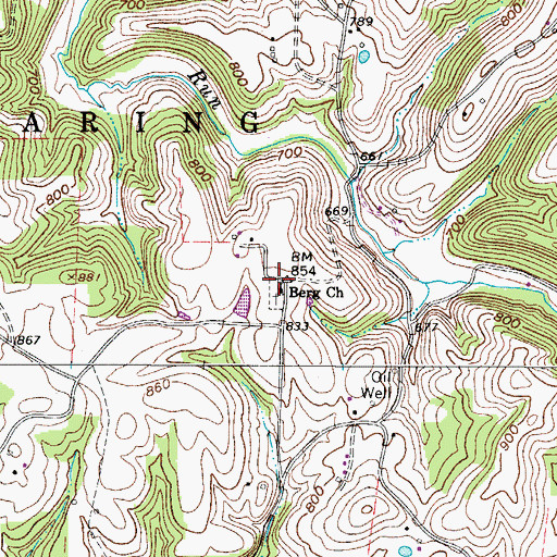 Topographic Map of Berg Church, OH
