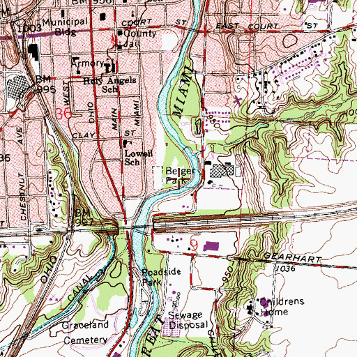 Topographic Map of Berger Park, OH