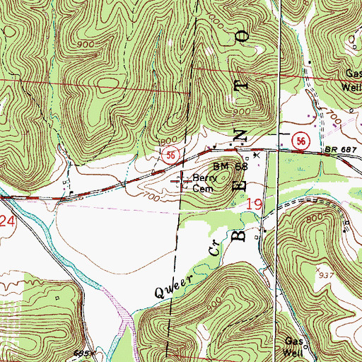 Topographic Map of Berry Cemetery, OH