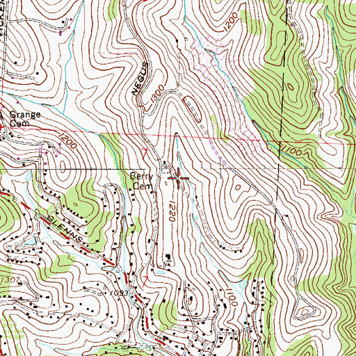 Topographic Map of Berry Cemetery, OH