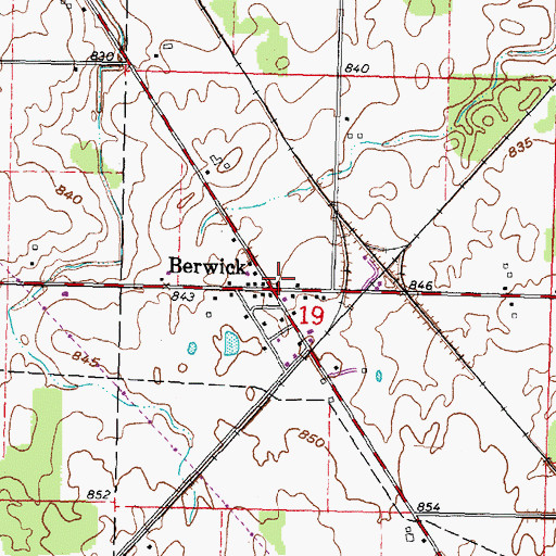 Topographic Map of Berwick, OH