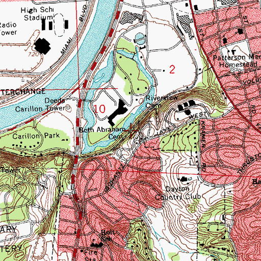 Topographic Map of Beth Abraham Cemetery, OH