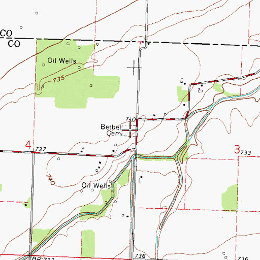 Topographic Map of Bethel Cemetery, OH