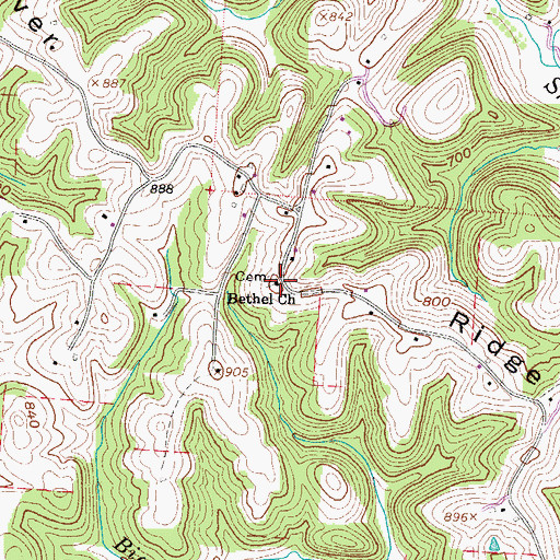 Topographic Map of Bethel Church, OH