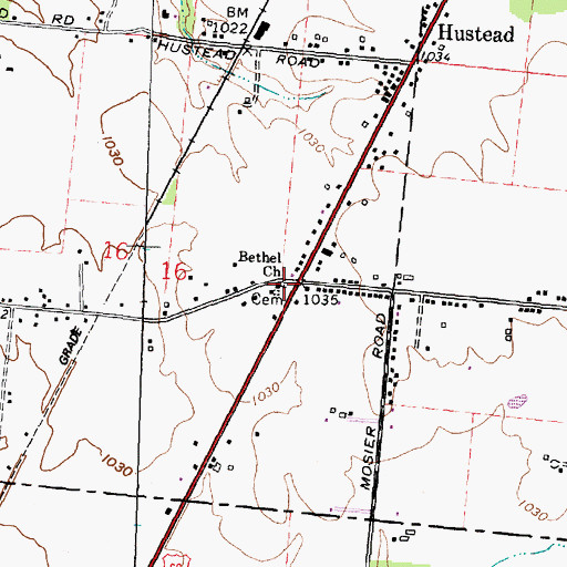 Topographic Map of Bethel Church, OH